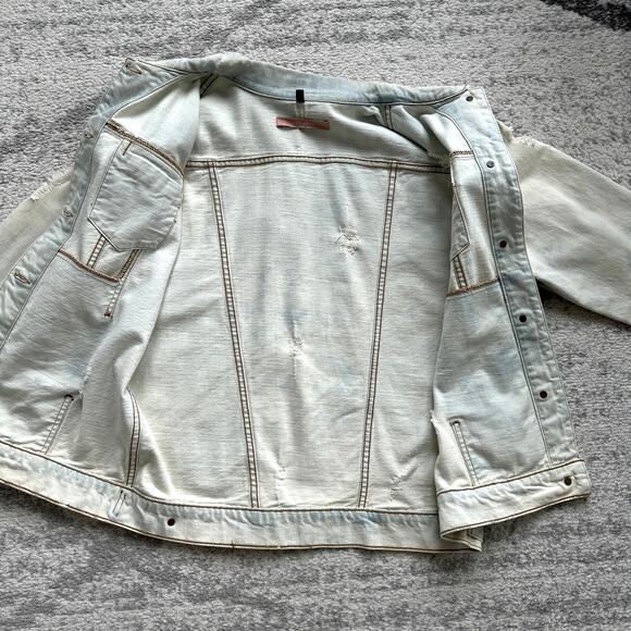 J Brand Distressed Light Wash Denim Jacket Size M - Picture 7 of 10